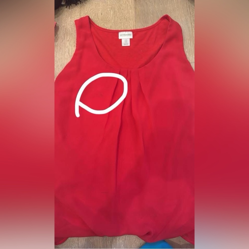 Motherhood Red Relaxed Sleeveless Tank Top